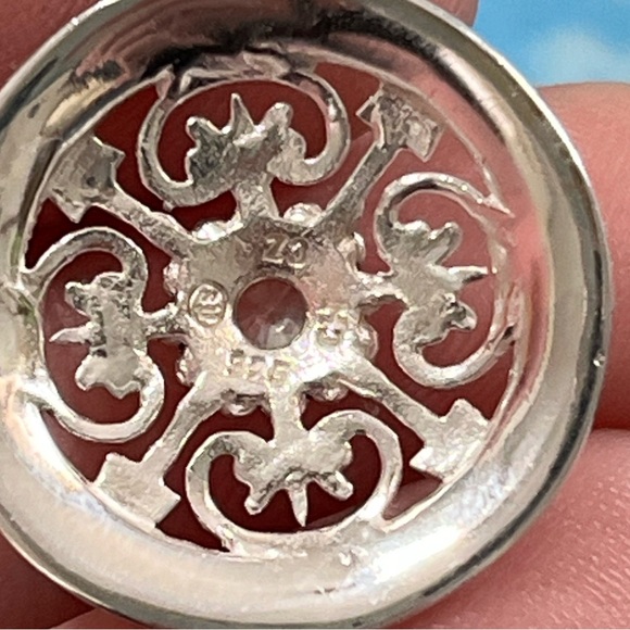 VTG Art Deco Style CZ Marcasite Sterling Silver 925 Pendant - Picture 4 of 4